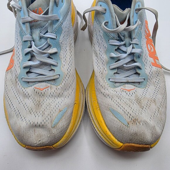 Hoka One One Bondi 8 Womens Size 10.5 B Gray Yellow Athletic Shoes Running Walk - Picture 10 of 14